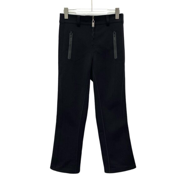 GW0192 Louis Vuitton Black logo leather casual trousers bell-bottom pants XS siz - Picture 1 of 9